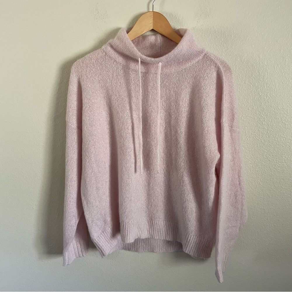 Xirena Cashmere Mock Neck Baby Pink Sweater with Drawstring Size XS